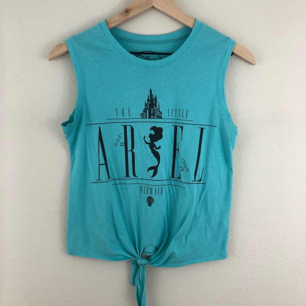 The Little Mermaid Tie Front Turquoise Tank Top